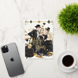 Negro y oro, rico lujo, estilo Moulin rouge