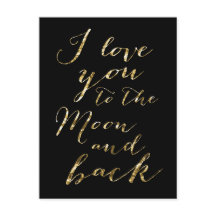 Negro Y Oro Te Amo A Las Postales De La Luna