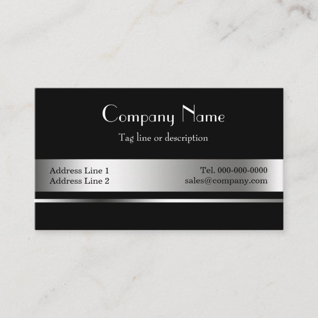 Negro y plantillas metálicas de la tarjeta de (Anverso)