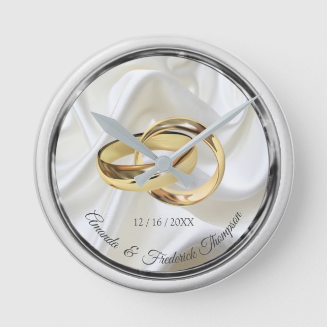 Negro y plata en reloj de regalo de Boda de seda d (Anverso)