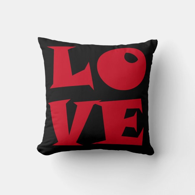 Negro y rojo almohada en un estilo moderno con let (Anverso)