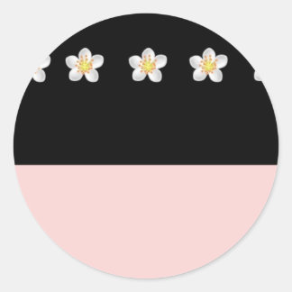 Negro y rosa con Pegatinas de flores
