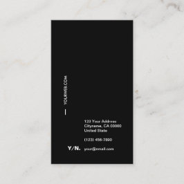 Negro y tarjeta de visita vertical de
