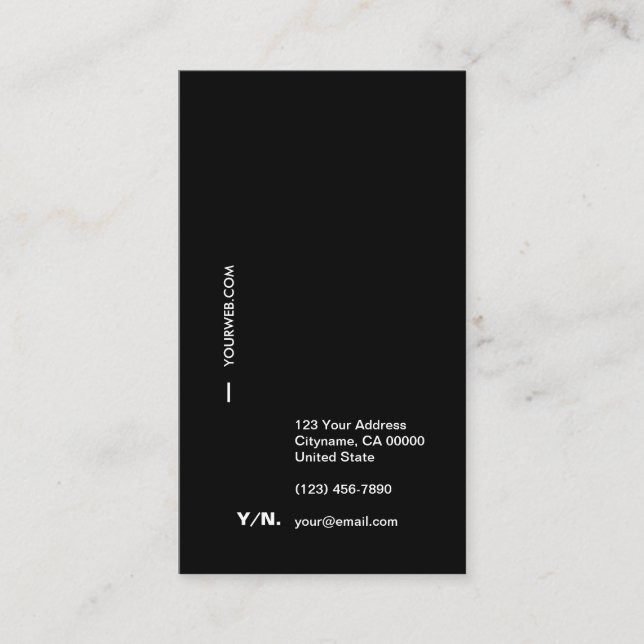 Negro y tarjeta de visita vertical de (Anverso)