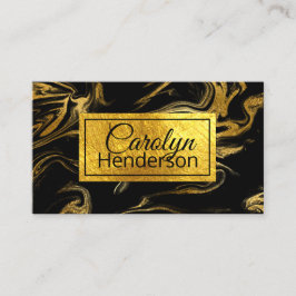 Negro y tarjeta de visita veteada oro