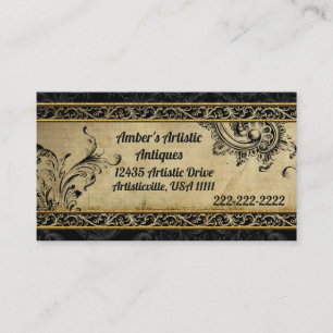 Negro y tarjetas de visita elegantes del vintage
