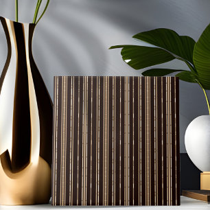 Negro y teja rayada de la mirada de bambú de Brown