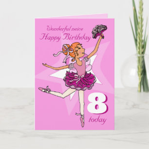 Neice ballerina cumpleaños tarjeta de edad púrpura