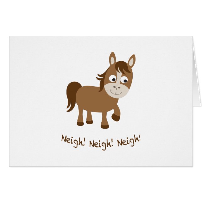 ¡Neigh, Neigh, Neigh! Caballo Cute (Anverso (Horizontal))
