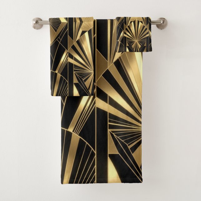 Neo Art Deco Black Gold Geometric Gatsby  (In situ)