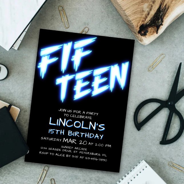Neon Adolescentes Invitación a cumplir 15 años (Subido por el creador)