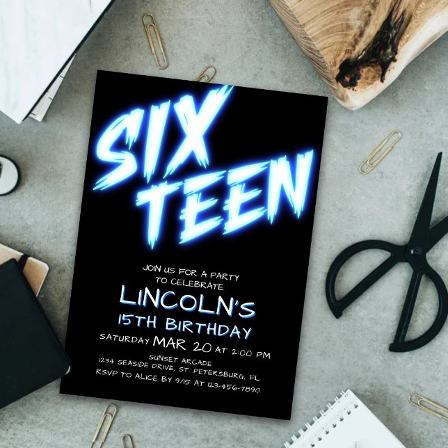 Neon Adolescentes Invitación a cumplir 15 años (Subido por el creador)