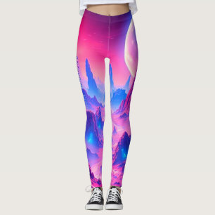 Neon Alien Planet Leggings Ropa cómoda