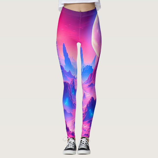 Neon Alien Planet Leggings | Ropa cómoda (Anverso)