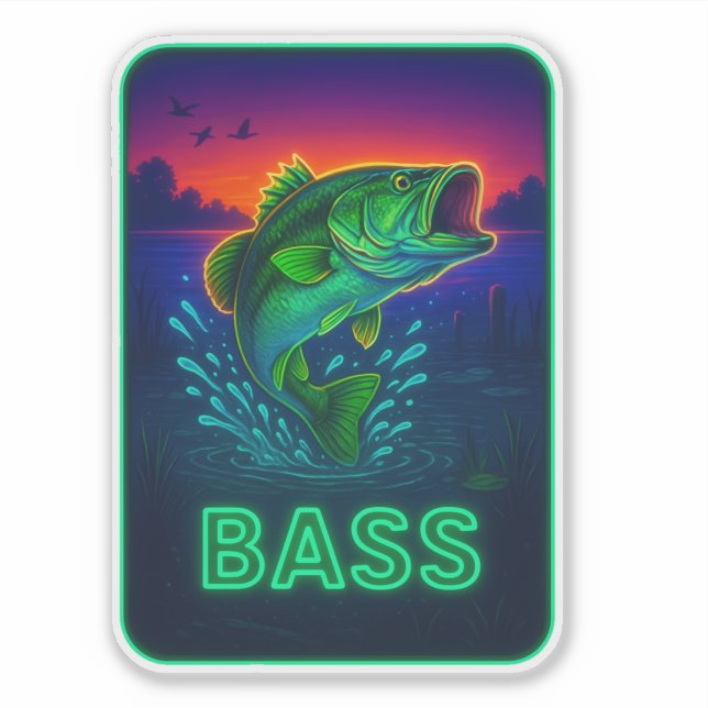 Neon Bass Pegatina (Anverso)