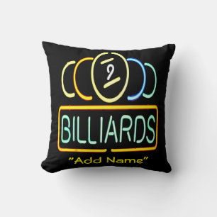 Neon Billiard Rótulo Cojín decorativo decorativo M