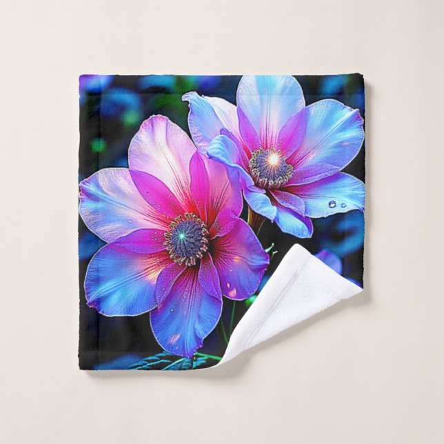 Neon Bloom Flower Magic Glow Design (Toallita)