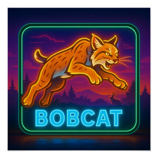 Neon Bobcat Poster (Anverso)