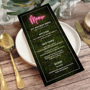 Neon Boxwood Greenery Fiesta Shower Boda Menú