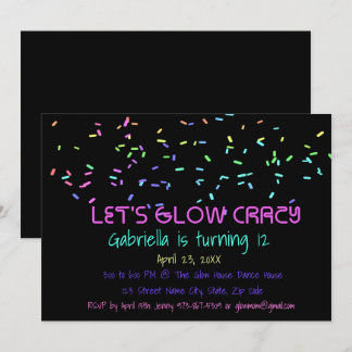 Neon Brilló En La Oscura Invitación A La Fiesta De