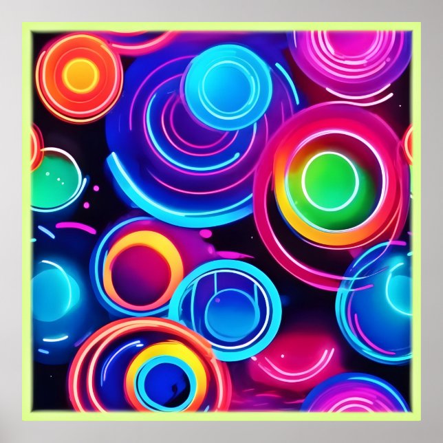 Neon Circles Resumen Arte (Frente)
