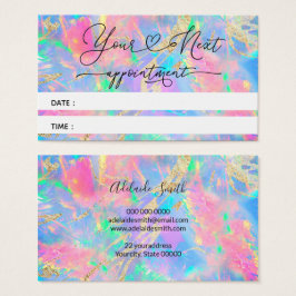 neón color opal tarjeta de cita