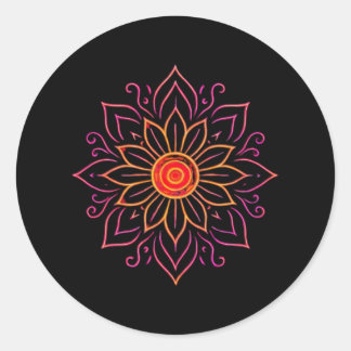Neon Cosmic Mandala Pegatina | Ethereal Vintage Gl