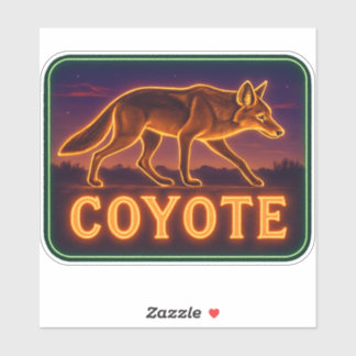 Neon Coyote Pegatina