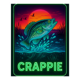 Neon Crappie Poster