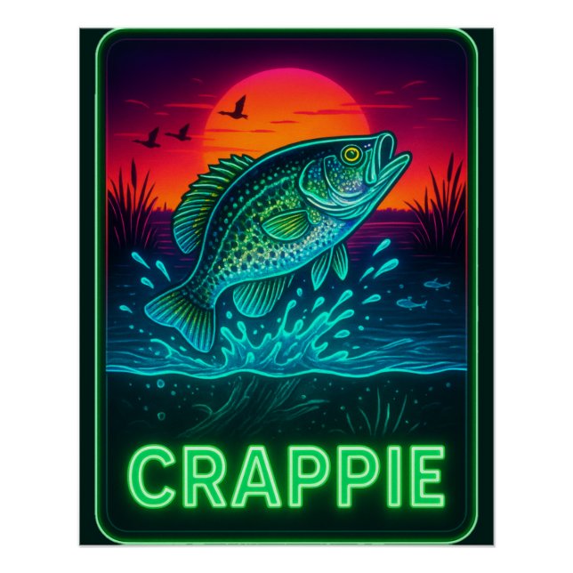 Neon Crappie Poster