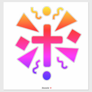 Neon Cross Faith Text Car Pegatina