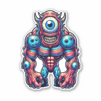Neon Cyclops Monster Pegatina