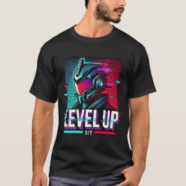 Neon de juego de azar de Cyberpunk con camiseta de