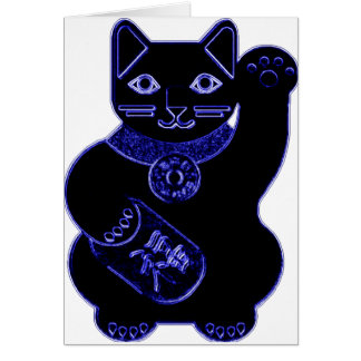neón del azul del neko del maneki