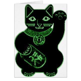 neón del verde del neko del maneki