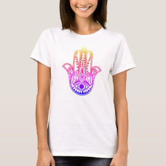 Neon diseña Hamsa Hand en camisetas para mujeres.