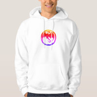 Neon Dragon hombres sudadera con capucha blanca