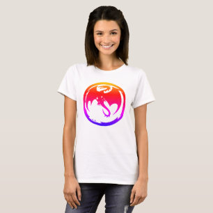 Neon Dragon mujeres camiseta blanca