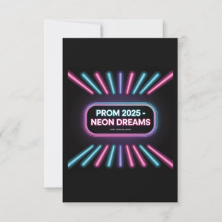 Neon Dreams - Audaz Invitación moderna a Prom