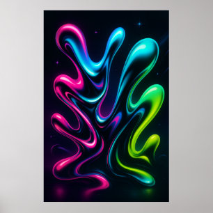 Neon Dreams II Lienzo Abstracto Arte de Pared de