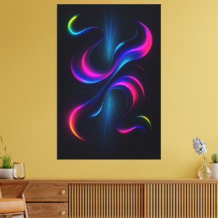 Neon Dreams III Arte de Pared de Metal Moderno A