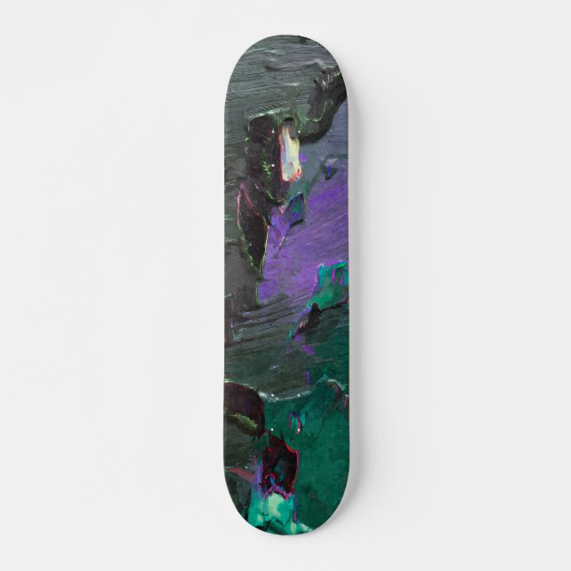 Neon Forest Dreamscape Abstract Skateboard (Anverso )