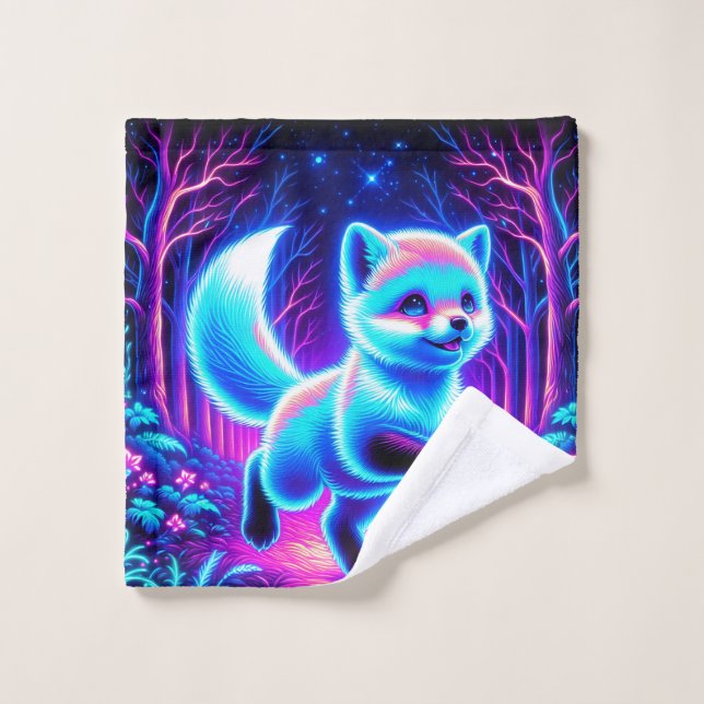 Neon Fox en un bosque encantado (Toallita)