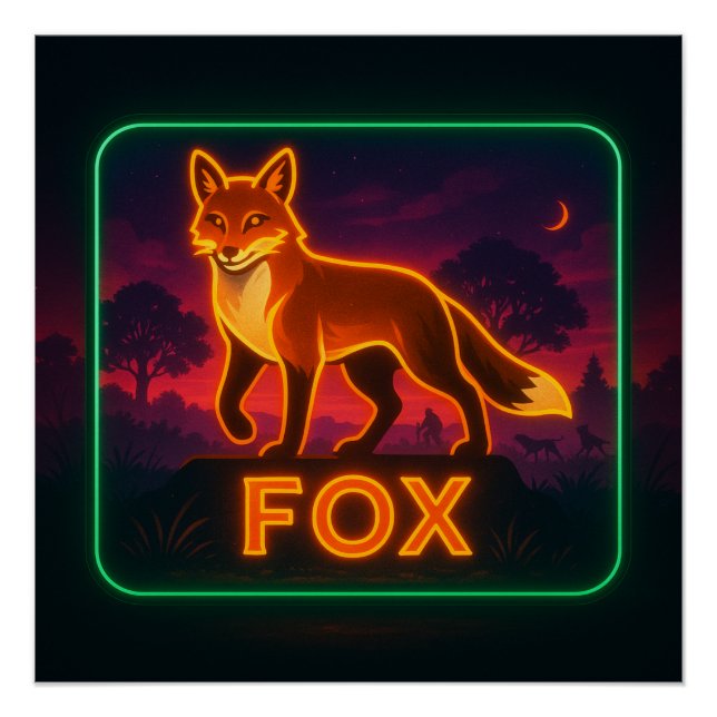 Neon Fox Poster (Anverso)