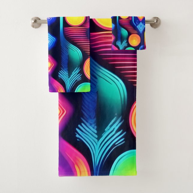 Neon Geometric Mandala Art (In situ)