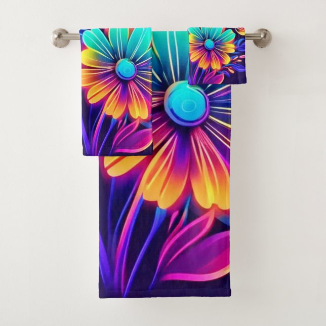 Neon Glow Floral Fantasy Art (In situ)
