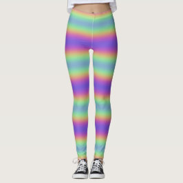 Neon Glow Rainbow Horizontal Stripe Leggings