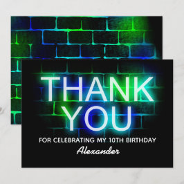 Neon Gracias Tarjetas planas