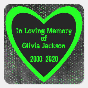 Neon green corazón negro simpatía pegatinas grundo