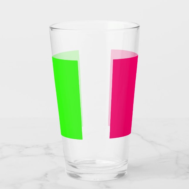 Neon Green & Pint Pint Glass Cup - Personalizable (Izquierda)